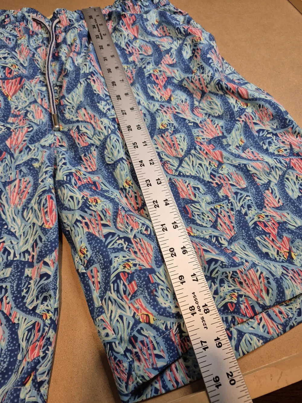 Peter Millar Blue Coral Reef Print Swim Trunks 4571/7